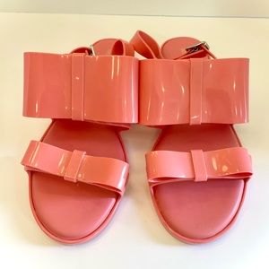 Melissa Classy II Double Bow Sandal, Pink, Women’s Size 9